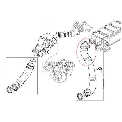 Luftansaugschlauch an AGR-Ventil für BMW E60/E61 - BC44728