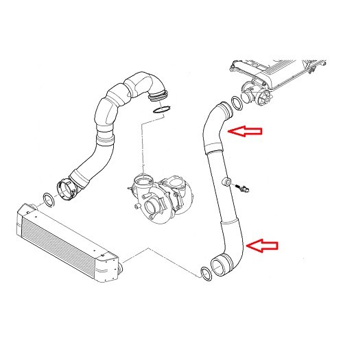  Mangueira de entrada de ar entre o intercooler e a válvula EGR para motores BMW E60/E61 M57N/M57N2 - BC44729-1 
