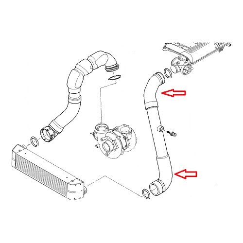 Durite d'admission d'air entre échangeur et vanne EGR pour BMW E60/E61 moteurs M57N/M57N2 - BC44729