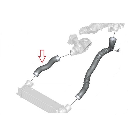 Air hose between intercooler and turbo for BMW 1 series E81/E82/E87 LCI/E88 116d and 118d - BC44730