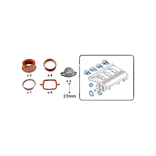  Kit de eliminación de la válvula de admisión para BMW Serie 3 E46 (01/1998-08/2006) - 22mm - BC45105 