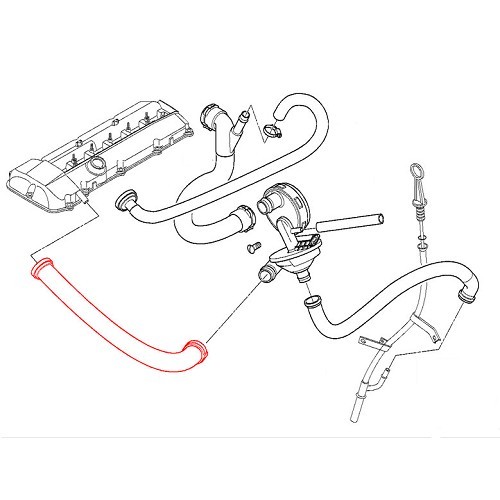 Tubo entre o respirador e a tampa da cabeça do cilindro para BMW X5 E53 -&gt;10/03 - BC53027