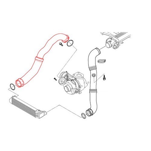 Conducto de aire entre el turbo y el refrigerador para BMW E46 - BC53036