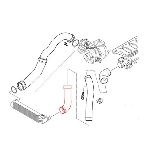 Luchtslang (deel 1) tussen intercooler en AGR-klep voor BMW E46 - BC53038