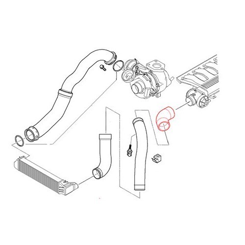 Luchtslang (3de deel) tussen intercooler en AGR klep voor BMW E46 - BC53040