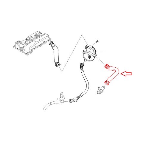 Tuyau de ventilation sur reniflard pour BMW E90 & E91 - BC53095