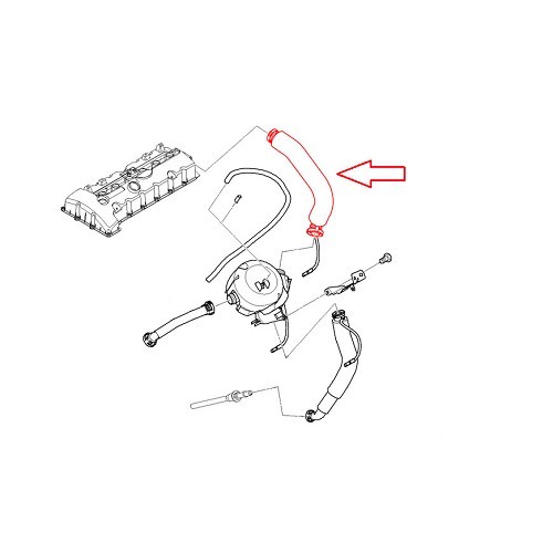 Tubo entre el respiradero y la tapa de la culata para los motores BMW Z4 (E85-E86) N52 hasta 10/06 - BC53149