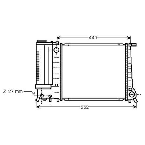 Radiador de agua para BMW Serie 3 E30 - Motor M40 caja de cambios manual sin aire acondicionado - BC55602