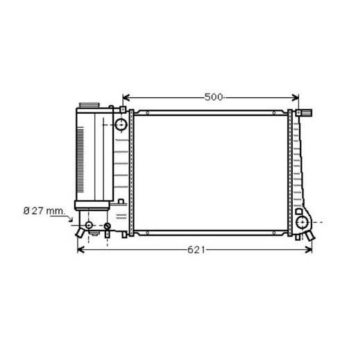 Radiador de agua para BMW Serie 3 E30 - Motor M40 caja de cambios manual con aire acondicionado - BC55604