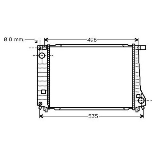 Enfriador de agua para BMW Serie 3 E30 fase 2 (09/1987-) - motor M20 caja de cambios manual sin aire acondicionado - BC55612