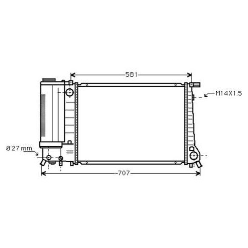 Water radiator for BMW 5 Series E34 520i (09/1991-12/1995) - manual gearbox without air conditioning - BC55638