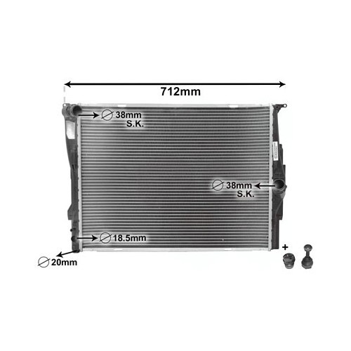 Radiator for BMW 1 series E81-E82-E87-E88 116i to 120i- Manual gearbox - BC55639