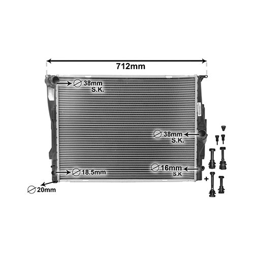 Radiatore motore per BMW Serie 1 E81-E82-E87-E8 125i e 130i con cambio automatico - BC55641