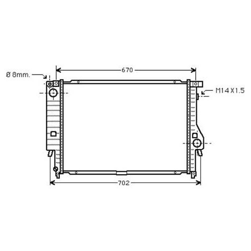 Wasserkühler Motor für Bmw Serie 7 E32 Klimatisiert (10/1985-03/1994) - 6 Zylinder - BC55644