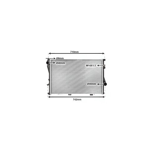 Radiateur d'eau pour BMW Série 5 E39 Berline Touring 525td et 525tds avec ou sans climatisation (04/1995-03/2000) - moteur M51D25 - BC55666