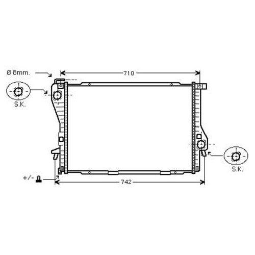 Radiateur d'eau pour Bmw Série 7 E38 (09/1998-07/2001) - v8 et v12 - BC55673