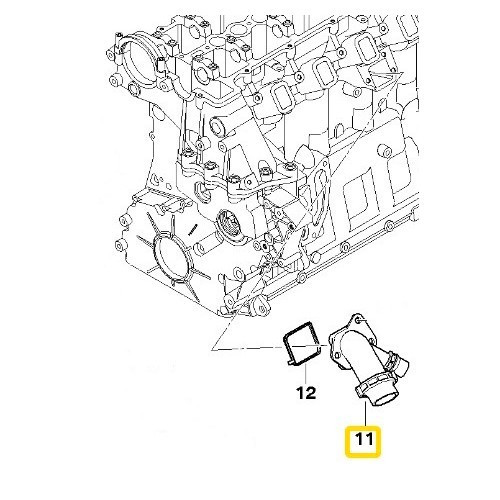 Pipe de raccord pour durites d'eau sur culasse pour BMW E39 - BC55800