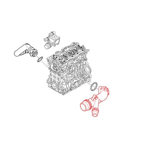 Waterslangverbindingspijp op cilinderkop voor BMW E46 Benzine - BC55804