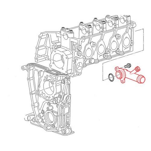 Waterslangverbindingspijp op cilinderkop voor BMW E46 Benzine - BC55806