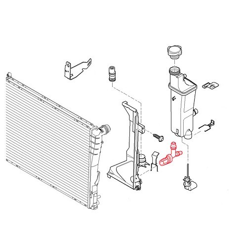 Connection flange on engine radiator for BMW X5 E53 - BC55808