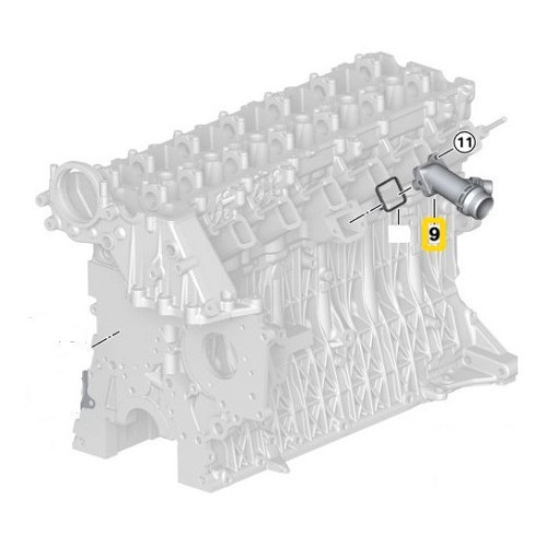 Tubo de ligação para mangueira de água na cabeça do cilindro para BMW X3 E83 e LCI diesel (01/2003-08/2010) - BC55823