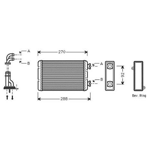 Radiateur de chauffage pour BMW E36 compact sans climatisation - BC56008