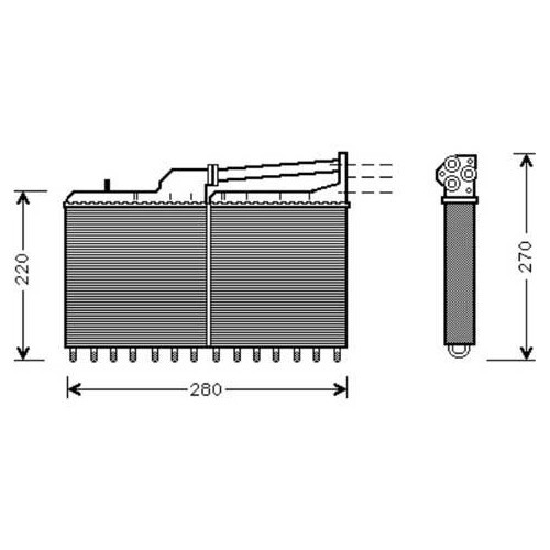 Radiador de calefacción para BMW Serie 5 E34 Berlina (-09/1991) - Racor tipo Valeo sin aire acondicionado - BC56018