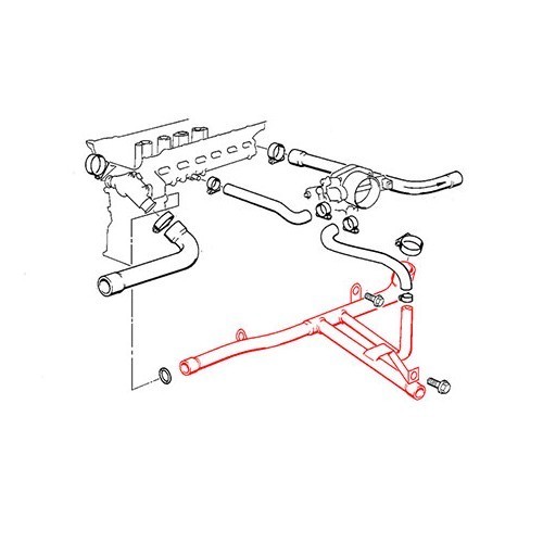 Metal water hose for heat return for BMW E36 up to -> 09/95 - BC56034