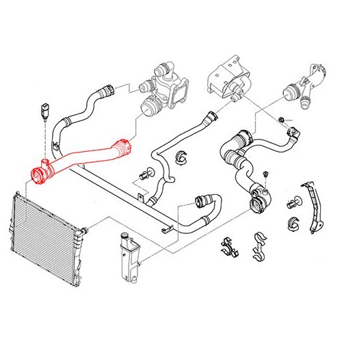 Tubo flexible de agua entre radiador y el cárter del termostato para BMW E46 - BC56704