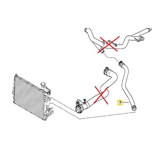  Wasserschlauch unten original Hersteller für Bmw Serie 3 E46 (08/2002-08/2006) - M57N - BC56705 