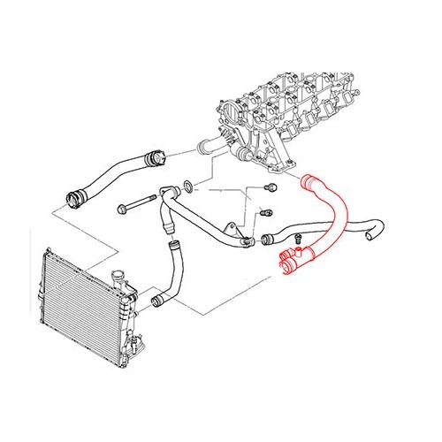 Water hose between radiator and thermostat housing for BMW E46 - BC56706