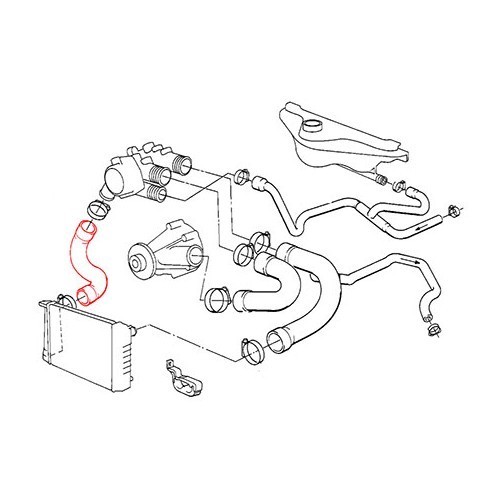 Waterslang tussen radiator en thermostaathuis voor BMW E34 - BC56720