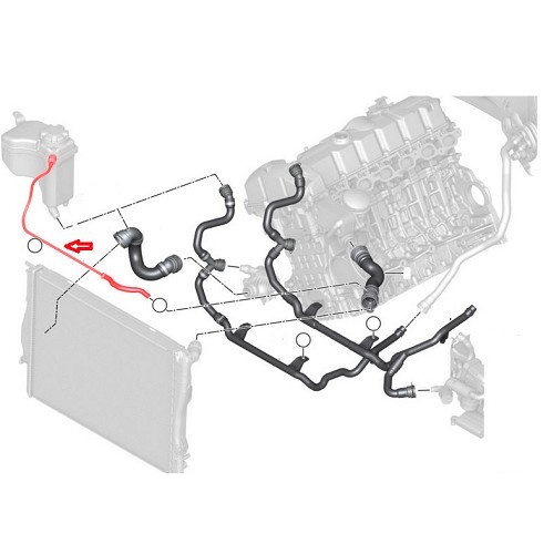 Tubo di sfiato dell'aria sul serbatoio di espansione per BMW Serie 1 E81-E82-E87-E88 125i e 130i - BC56725
