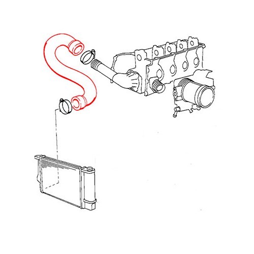 Durite d'eau inférieure sortie radiateur pour BMW E36 - BC56800