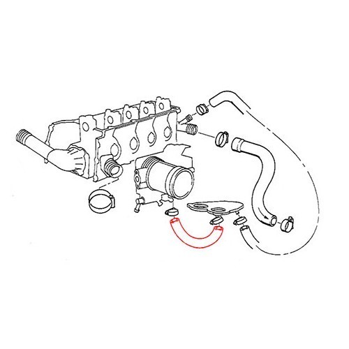 Water hose on flange for E36 M43 up to ->07/94 - BC56809