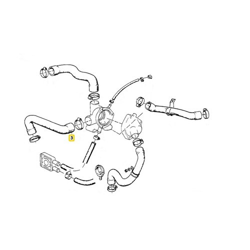  Mangueira de água entre a bomba de água e a caixa do termóstato para BMW 3 Series E30 5 Series E28 e E34 - motores M20B20 M20B25 M20B27 - BC56810-1 