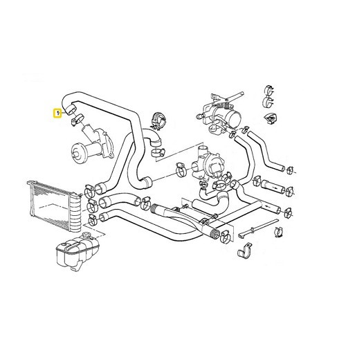 Mangueira de água entre a bomba de água e a caixa do termóstato para BMW 3 Series E30 5 Series E28 e E34 - motores M20B20 M20B25 M20B27 - BC56810