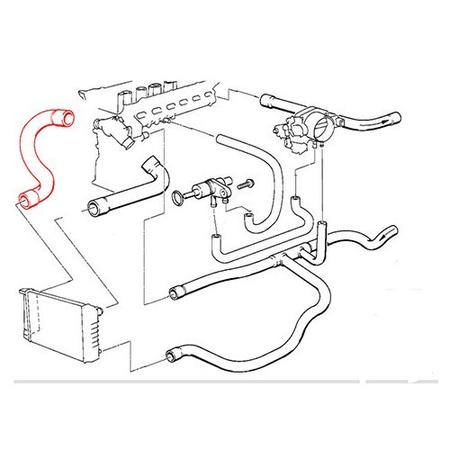 Durite d'eau entre la pompe à eau et le carter de thermostat pour BMW E34 - BC56813