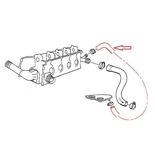 Manicotto dell'acqua su condotto di raccordo per BMW E36 M43 fino al 09/1995 - BC56821