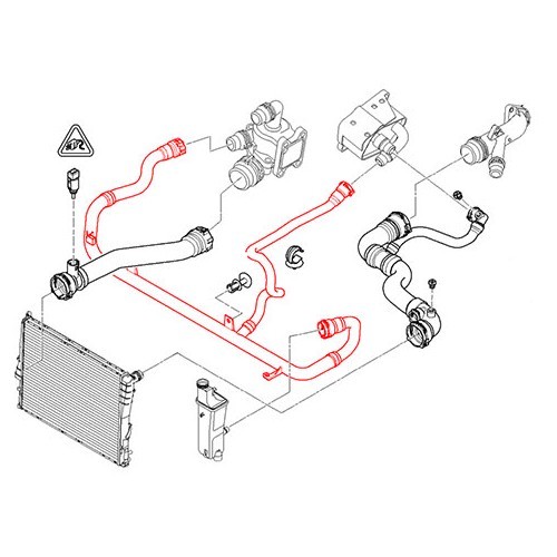 Starre Wasserleitung zwischen Ausgleichsbehälter und Thermostatgehäuse für BMW E46 - BC56825