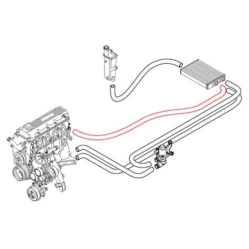 Durite d'eau entre moteur et radiateur de chauffage - BC56827