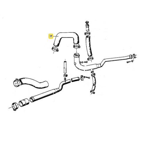 Wasserschlauch zwischen Wasserpumpe und Rücklaufschlauch für BMW 5er E12 520i (-09/1975) - Motor M10 - BC56828