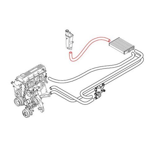 Tubo flexible entre depósito de expansión y radiador de calefacción para BMW E46 - BC56829