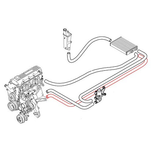 Tubo flexible de agua de retorno del motor hacia los radiadores de calefacción para BMW E46 - BC56831
