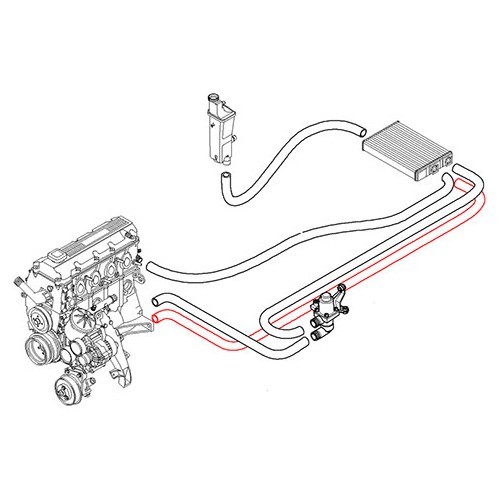 Wasserschlauch Motorrücklauf zum Heizungskühler für BMW E46 - BC56831