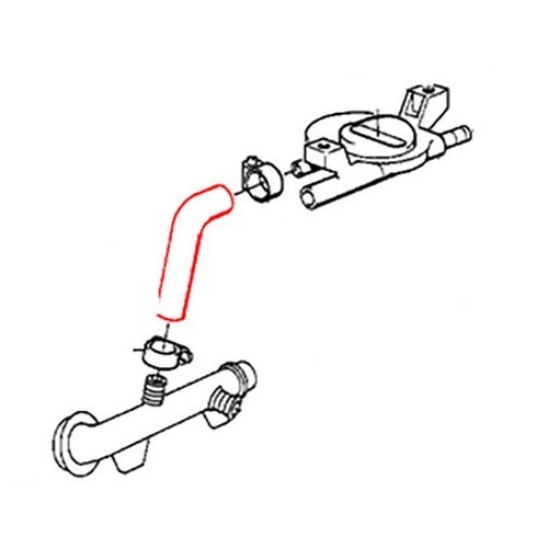 Water hose between the hose coupling and the heating element for BMW E30 - BC56838