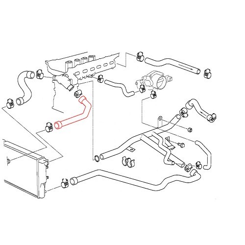 Bovenste waterslang tussen radiator en flens - BC56844