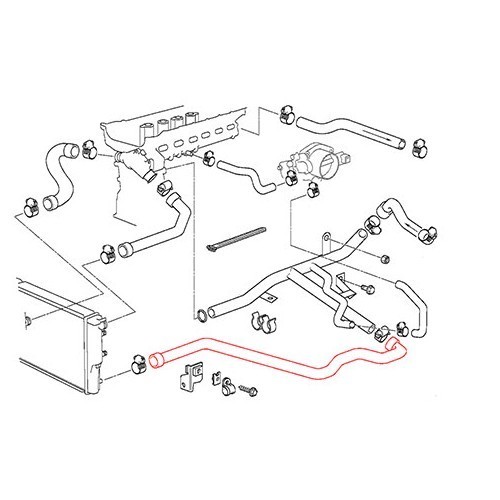 Waterslang tussen radiator en verwarmingsretourleiding voor BMW E39 tot ->09/98 - BC56845