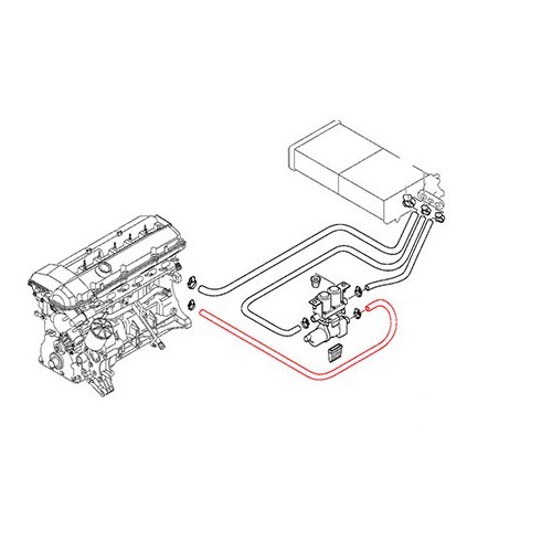 Waterslang tussen motor en extra waterpomp voor BMW E39 tot ->09/98 - BC56847