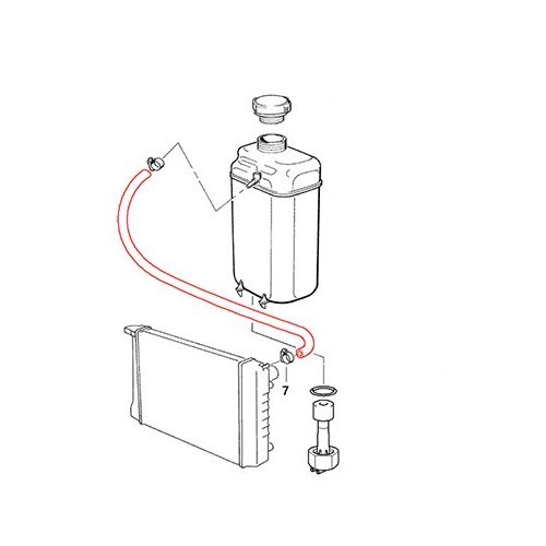 Durite d'eau entre radiateur et vase d'expansion pour BMW E39 Essence - BC56849